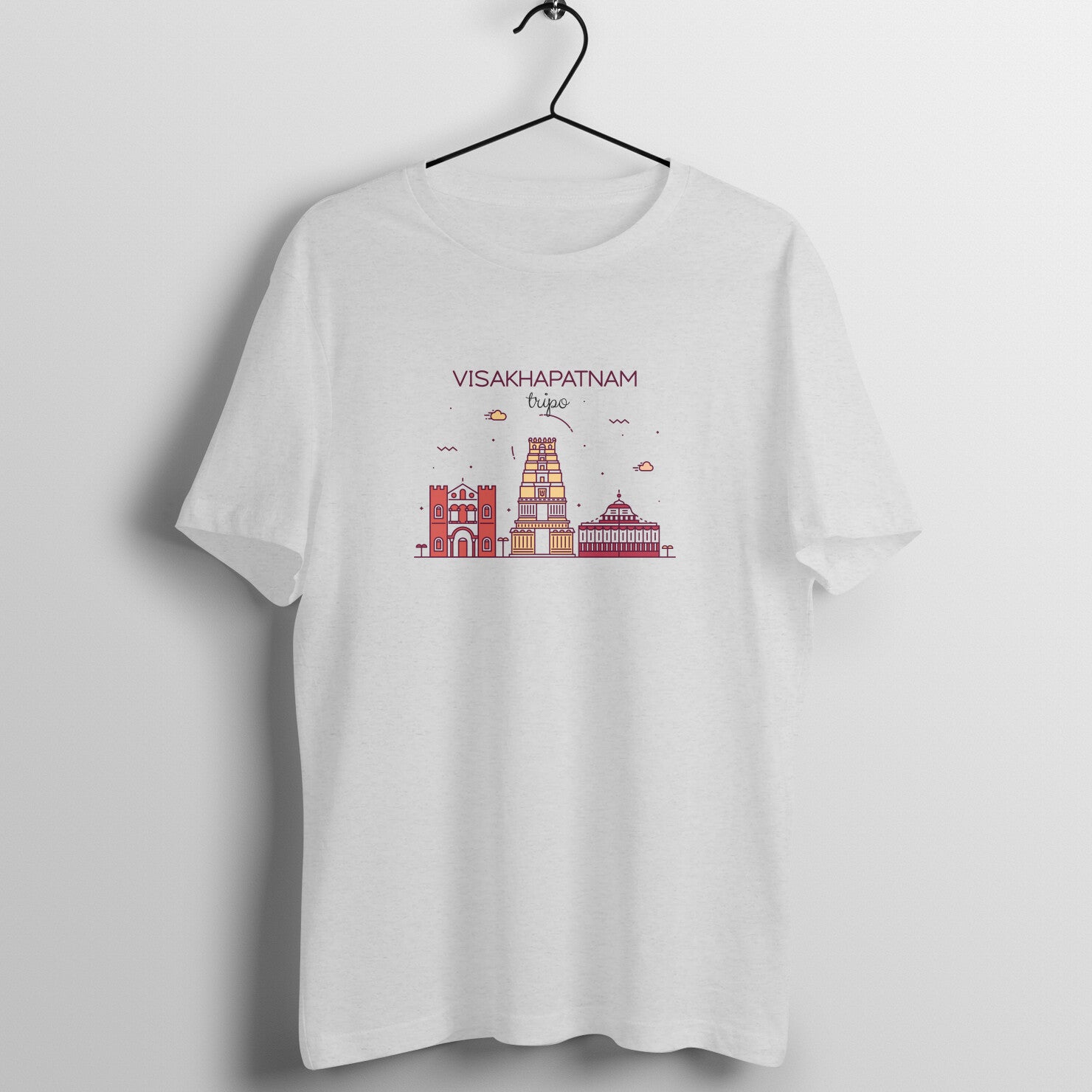 Vizag Cityscape Printed White Tshirt